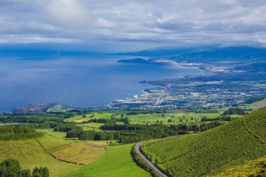 Serra Devassa, Sao Miguel Island, Azores, Portekiz güzel manzara üzerinde görünümü