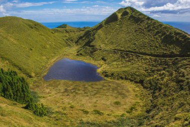 Serra Devassa, Sao Miguel Adası, Azores, Portekiz güzel manzara Lagoa das Eguas sul görünümü