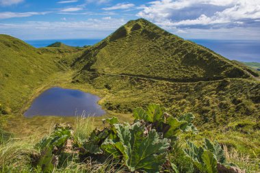 Serra Devassa, Sao Miguel Adası, Azores, Portekiz güzel manzara Lagoa das Eguas sul görünümü