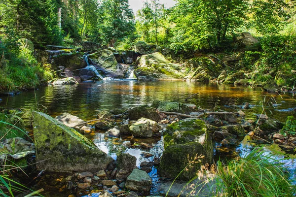 Ilse río que fluye a través del bosque en el Parque Nacional de las Montañas Harz, Alemania — Foto de Stock
