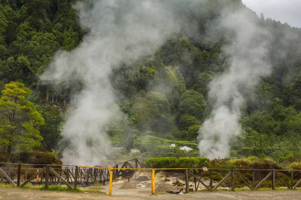 ファナス村,サンミゲル,アゾレス諸島,ポルトガルでの地熱活動 — ストック写真