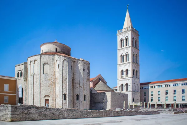 Kościół Donata Dzwonnica Forum Romanum Zadarze Chorwacja — Zdjęcie stockowe