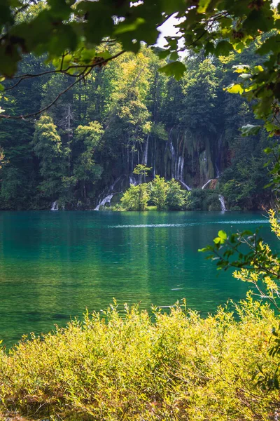 Festői Táj Plitvicei Tavak Nemzeti Parkban Horvátországban — Stock Fotó