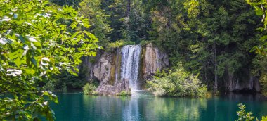 Picturesque landscape at Plitvice Lakes National Park in Croatia. clipart