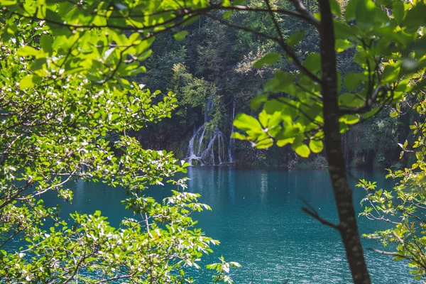 Γραφικό Τοπίο Στο Εθνικό Πάρκο Plitvice Lakes Στην Κροατία — Φωτογραφία Αρχείου