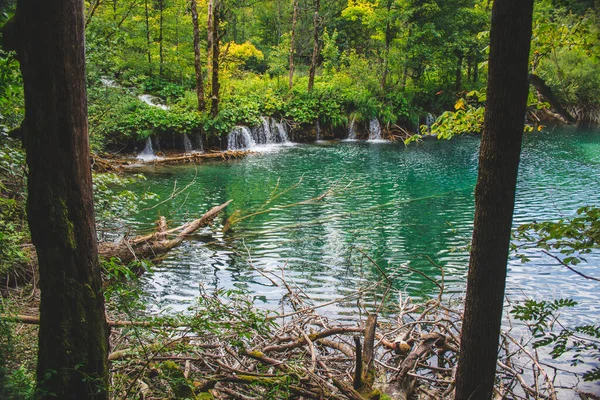 Γραφικό Τοπίο Στο Εθνικό Πάρκο Plitvice Lakes Στην Κροατία — Φωτογραφία Αρχείου