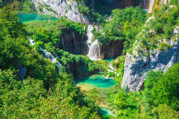 Picturesque Landscape Plitvice Lakes National Park Croatia — Stock Photo, Image