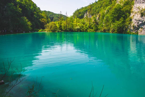 Γραφικό Τοπίο Στο Εθνικό Πάρκο Plitvice Lakes Στην Κροατία — Φωτογραφία Αρχείου