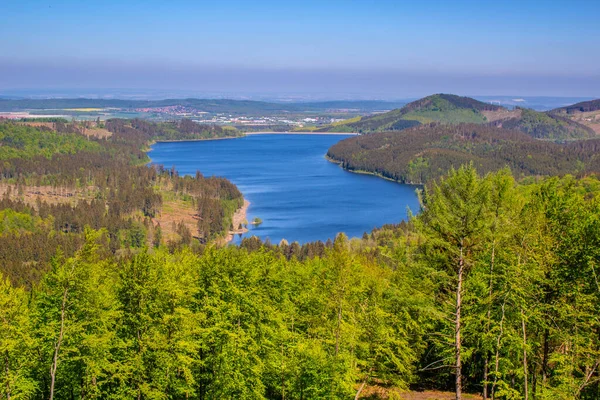 Vista Del Embalse Granestausee Bosque Parque Nacional Las Montañas Harz — Foto de Stock