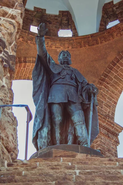 Císař William Monument Blízkosti Města Porta Westfalica Severní Porýní Vestfálsko — Stock fotografie