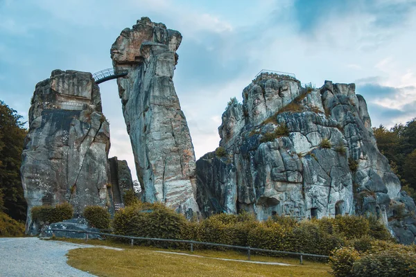 Externe Sandsteinfelsen Teutoburger Wald Nordrhein Westfalen Deutschland — Stockfoto