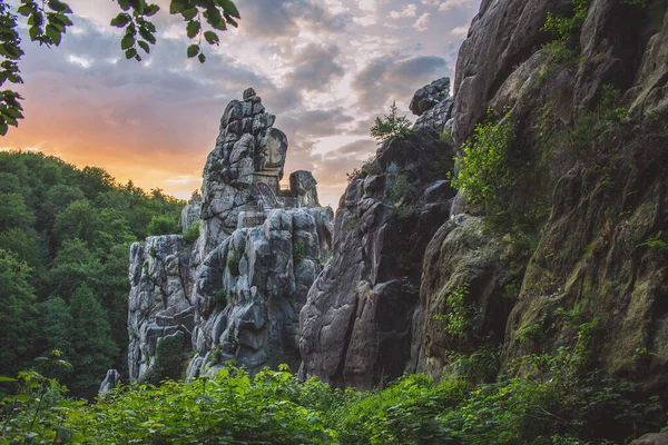 Externe Sandsteinfelsen Teutoburger Wald Nordrhein Westfalen Deutschland — Stockfoto