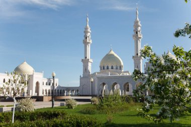 Beyaz Müslüman caminin yapım aşamasında Bolgar, Tataristan, Rusya Federasyonu