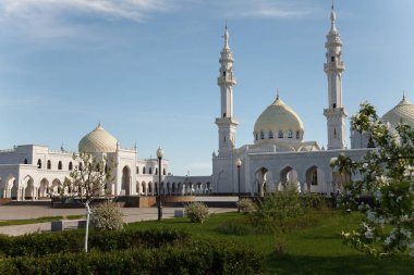 Beyaz Müslüman caminin yapım aşamasında Bolgar, Tataristan, Rusya Federasyonu