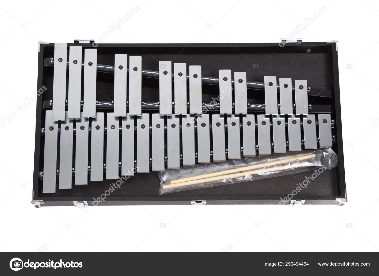Glockenspiel Musical Instrument Isolated White Background Stock Photo