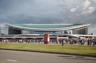 Kazan, Tataristan, Rusya. Haziran, 06. 2017. Konfederasyon Kupası'nda Futbol stadyumu Kazan arenası.