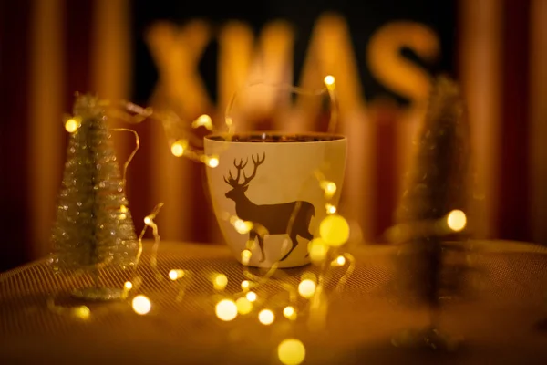 X-mas decoration with christmas teacup and others