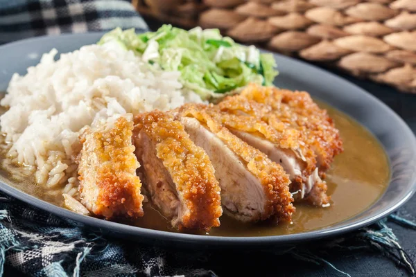 Japanse Katsu Curry Diepe Gebakken Borst Kip Kotelet — Stockfoto
