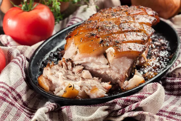 Todavía Caliente Panza Cerdo Horno Tocino Carne Asada —  Fotos de Stock