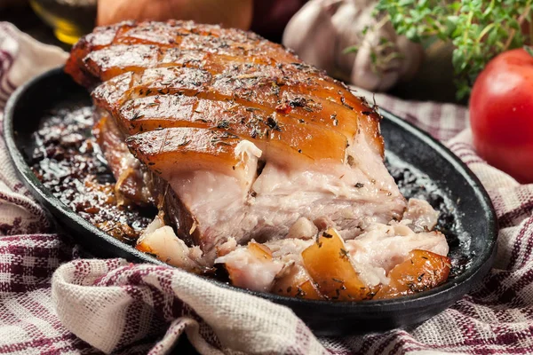 Todavía Caliente Panza Cerdo Horno Tocino Carne Asada —  Fotos de Stock