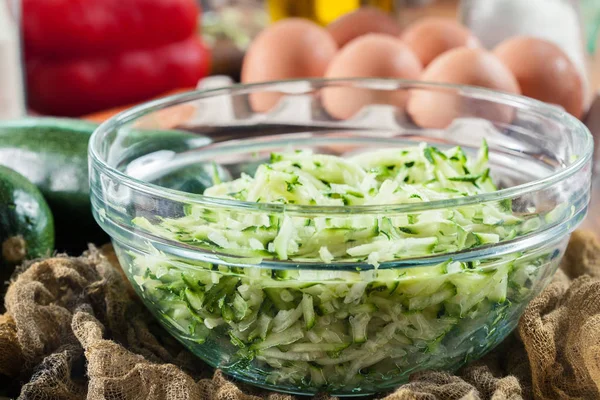 Geraspte Courgette Bereiden Beignets Vegetarische Maaltijden — Stockfoto