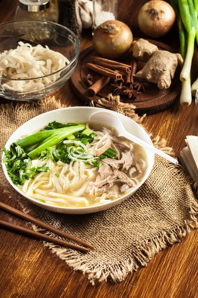 Pho Kip Noodlesoep Traditionele Vietnamese Soep — Stockfoto