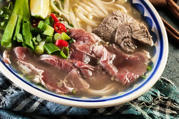 Pho Νωπό Βόειο Κρέας Noodle Σούπα Παραδοσιακό Βιετναμέζικο Σούπα — Φωτογραφία Αρχείου
