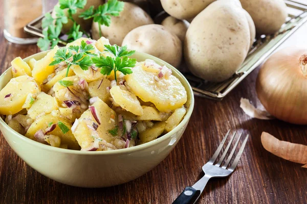 Kartoffelsalat Tradiční Německý Bramborový Salát — Stock fotografie