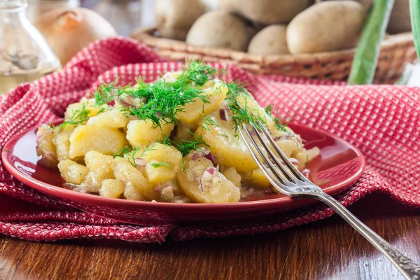 Kartoffelsalat Παραδοσιακή Γερμανική Πατατοσαλάτα — Φωτογραφία Αρχείου