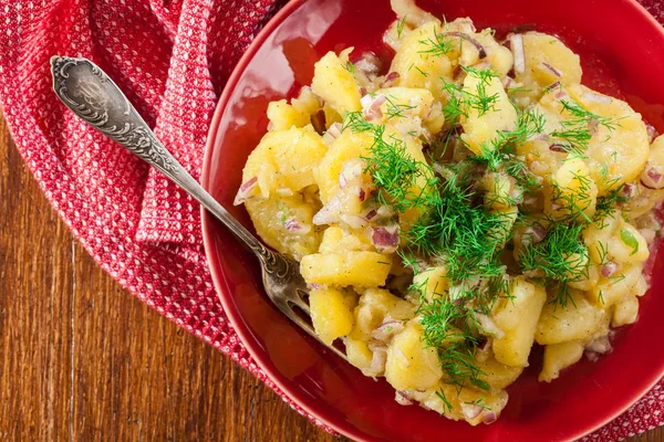 Kartoffelsalat Insalata Patate Tedesca Tradizionale Vista Dall Alto — Foto Stock