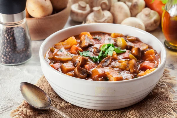 Vegan Irish Stew Patrick Day Plate — Stock Photo, Image