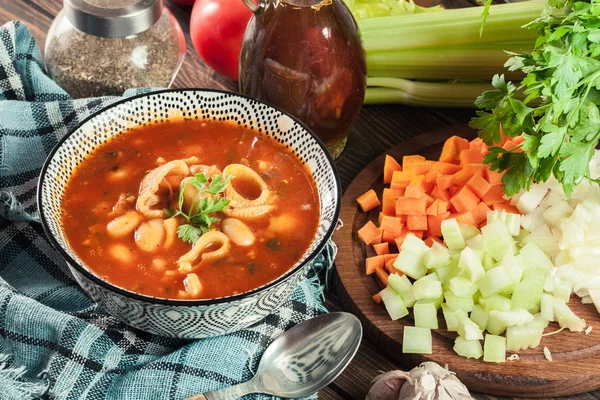 Pasta e fagioli - pasta and beans soup — Stock Image Pasta e fagioli - pasta and beans soup Stock Picture