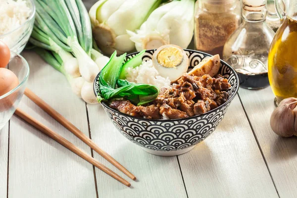 Taiwanese braised pork over rice — Stock Photo, Image