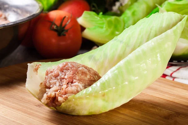 Preparing of stuffed cabbage — Stock Photo, Image