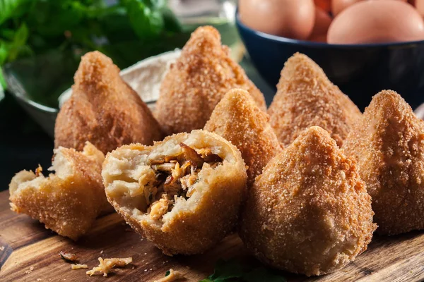 Coxinha. Fried croquette with chicken — Stock Photo, Image