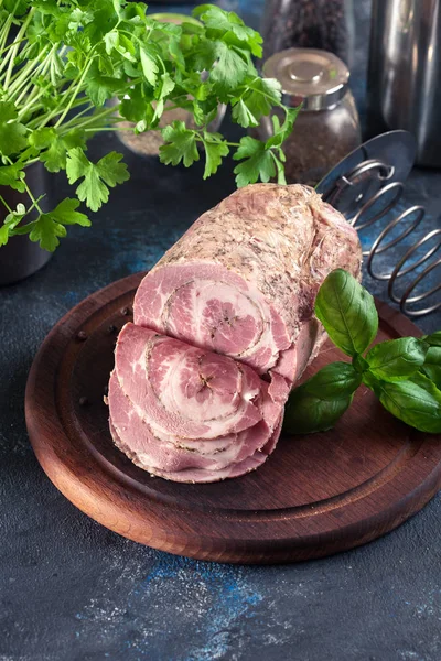 Pork neck prepared in ham cooker — Stock Photo, Image