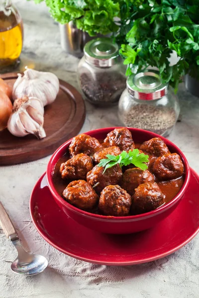 Meatballs with tomato sauce — Stock Photo, Image