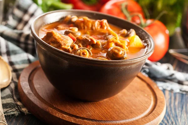 Тушеный суп с мясной картошкой — стоковое фото
