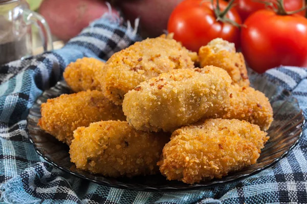 Croquetes caseiros de presunto jamon — Fotografia de Stock