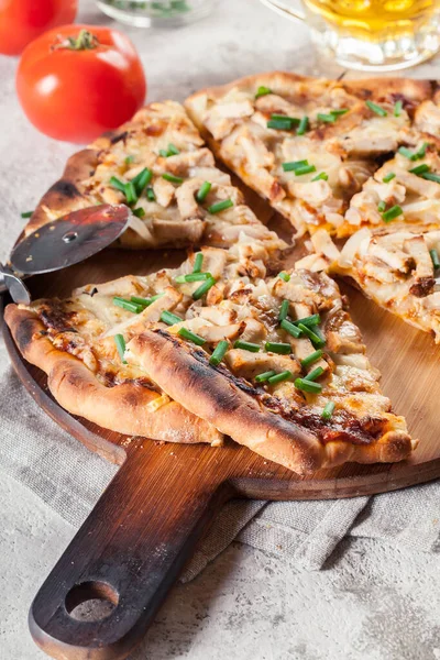 Spicy Pizza Chicken Gyros Cutting Board — Stock Photo, Image