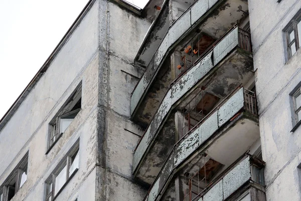 Edifício Abandonado Cidade Pripyat Perto Central Nuclear Chernobyl Zona Exclusão — Fotografia de Stock