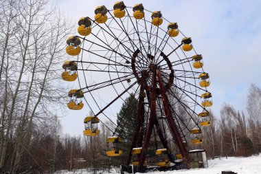 Bir Hayalet kasaba Pripyat Park dönme dolap, Ukrayna