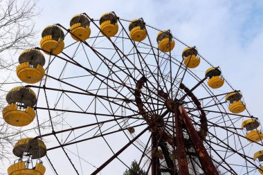 Bir Hayalet kasaba Pripyat Park dönme dolap, Ukrayna