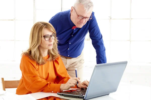 Group of business people working together on new project in the — Stock Photo, Image