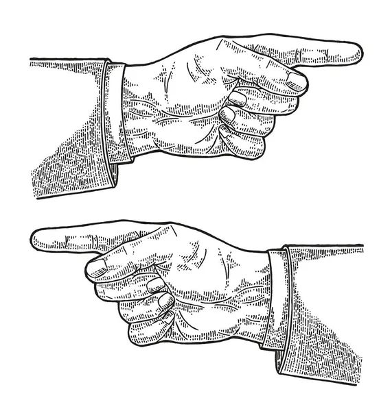 Mano Disegnata Maschio Mano Che Punta Dito Indica Strada Illustrazione — Vettoriale Stock