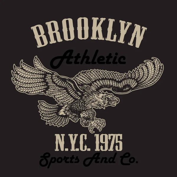 Diseño Camiseta Deportiva Estilo Antiguo Águila Ilustración Vectorial Vintage Vector De Stock