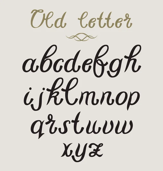 Χειροποίητη καλλιγραφική γραμματοσειρά. Παλιό στυλ γραμματοσειρά vintage — Διανυσματικό Αρχείο