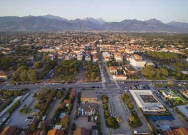 Forte dei Marmi, Versilia, Toskana, Italya havadan görünümü