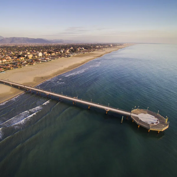 Kışın Marina Pietrasanta Havadan Görünümü Versilia Toskana — Stok fotoğraf