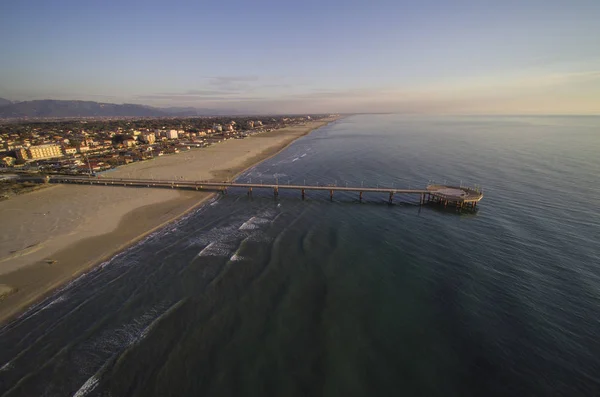 Kışın Marina Pietrasanta Havadan Görünümü Versilia Toskana — Stok fotoğraf